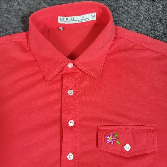 Criquet Mens Performance Player Golf Polo Shirt Size M Red Colonial Golf Club - Picture 4 of 11